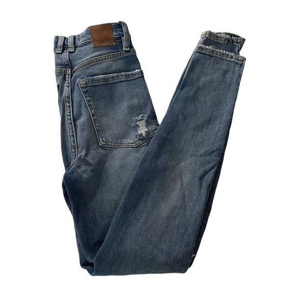 Free People We The Free Denim Distressed Ripped Skinny Button Fly Jeans Size 24 - Picture 14 of 16